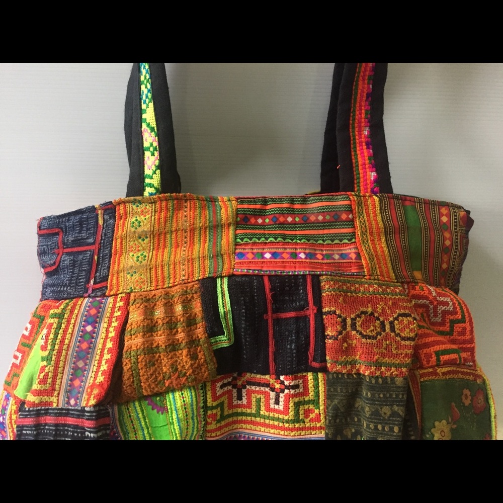 Colorful unique patchwork handmade bag - Picture 4 of 8